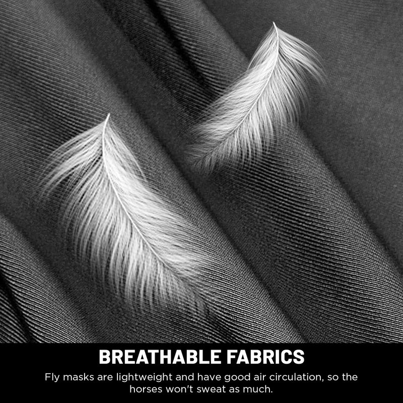 Darryy Fly Mask, Fly Mask Horse, Fly Protection Elastic, Fly Mask Horse UV Protection (Black) Black - BeesActive Australia