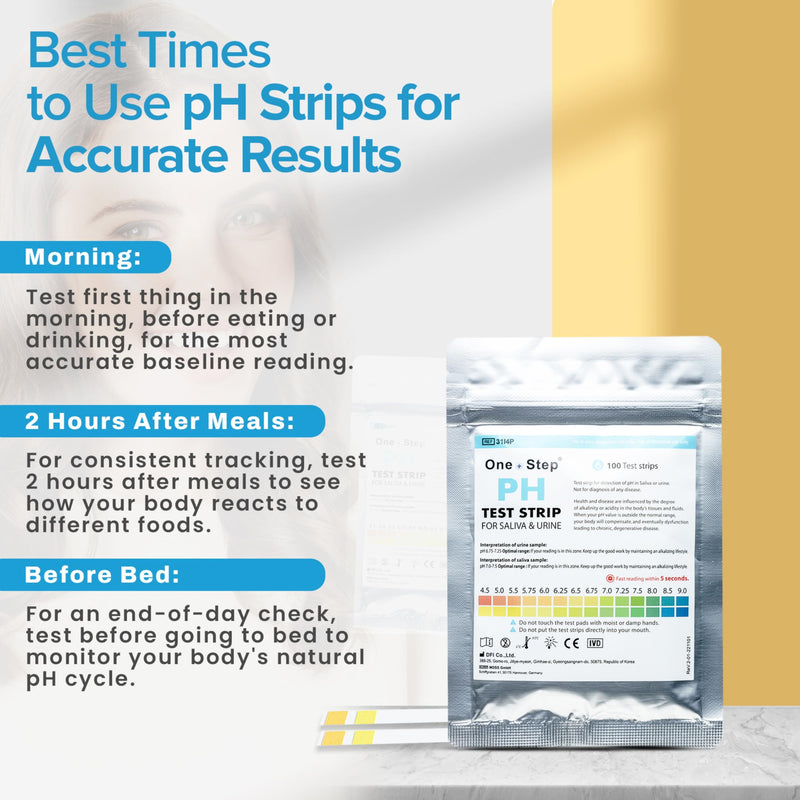 One Step pH Test Strips for Urine & Saliva Testing (4.5-9.0), 100 pH Strips, Test Alkaline & Acid Levels in The Body, Body pH Test Kit, Highly Accurate Results in Seconds, Home Health Tests - BeesActive Australia