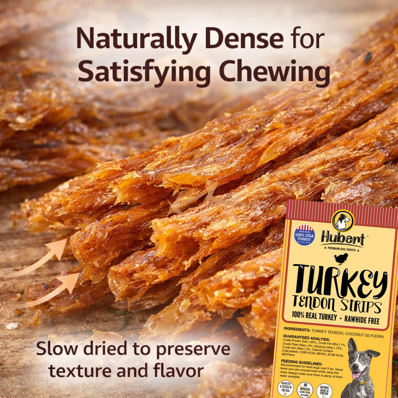 Hubert Pet Turkey Tendon Sticks: Low Ingredient, Long-Lasting Natural Chews for Dogs, High Protein, Grain Free, Hypoallergenic, No Artificial Additives, USA Sourced Turkey, 4 Ounces 4 Ounce (Pack of 1)
