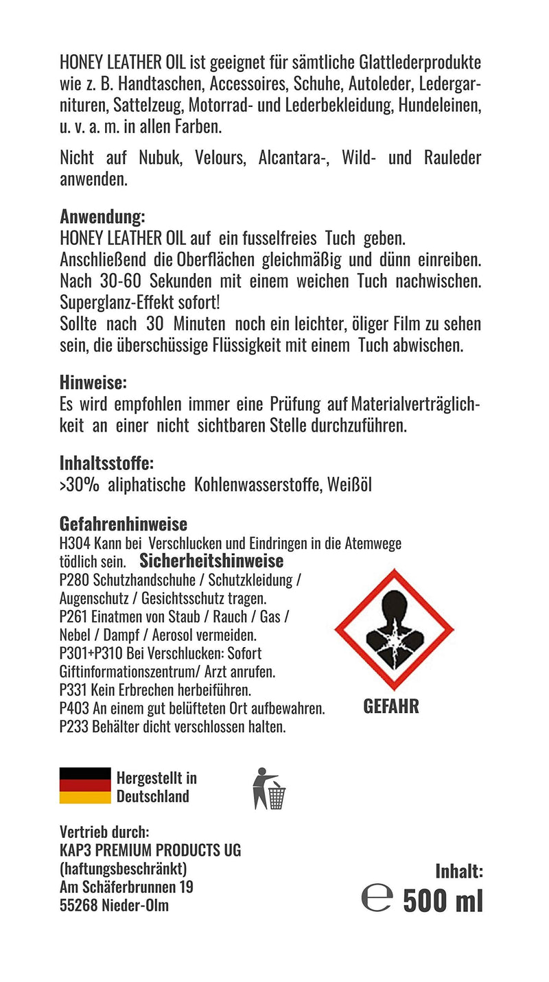 URBAN FOREST leather oil for leather care of saddles and bridles I protects and cares for as a leather care product sofa leather couch car seats furniture shoes I Premium Leather Conditioner Leather Oil Honey Leather Oil - BeesActive Australia