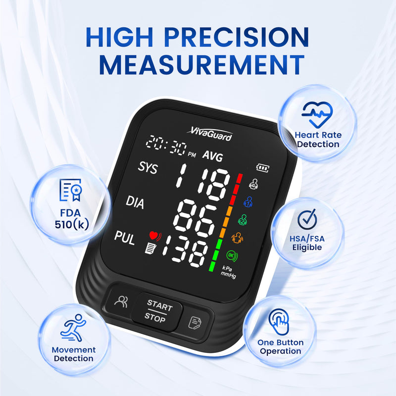 Upper Arm Blood Pressure Monitor for Home Use, FDA-Cleared FSA&HSA Eligible Medium