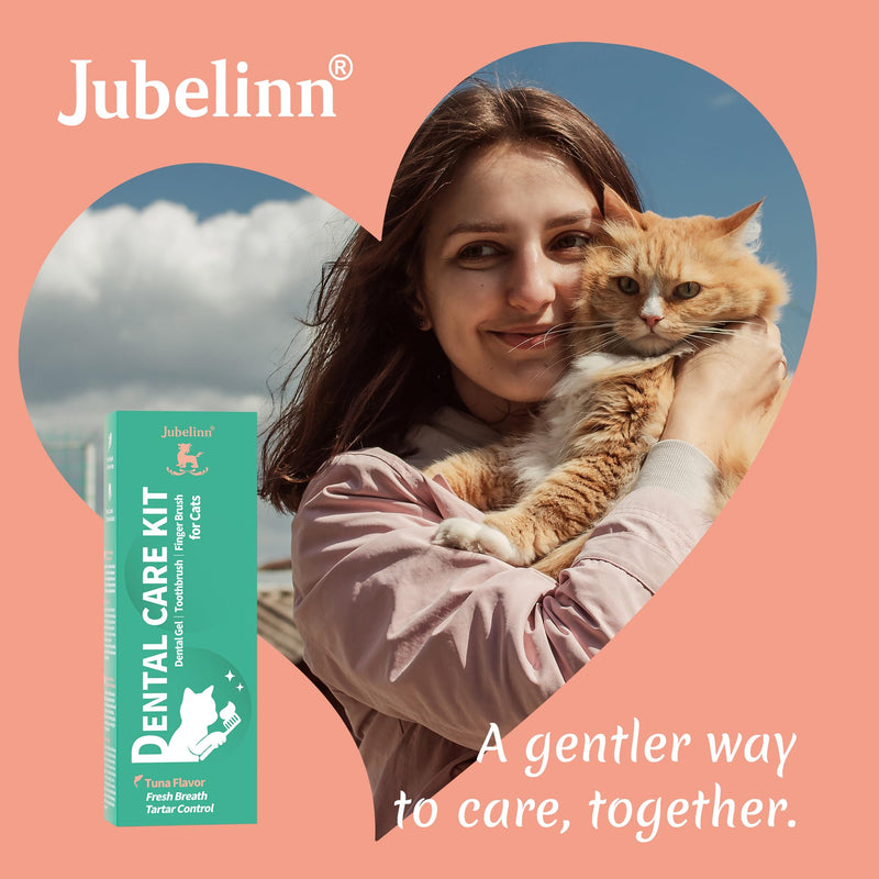 Cat Dental Kit - Tuna-Flavored Cat toothpaste - Freshens Breath, Plaque Removal & Prevents Tartar - with Toothbrush & Finger Brush - Gentle Formula 60ml