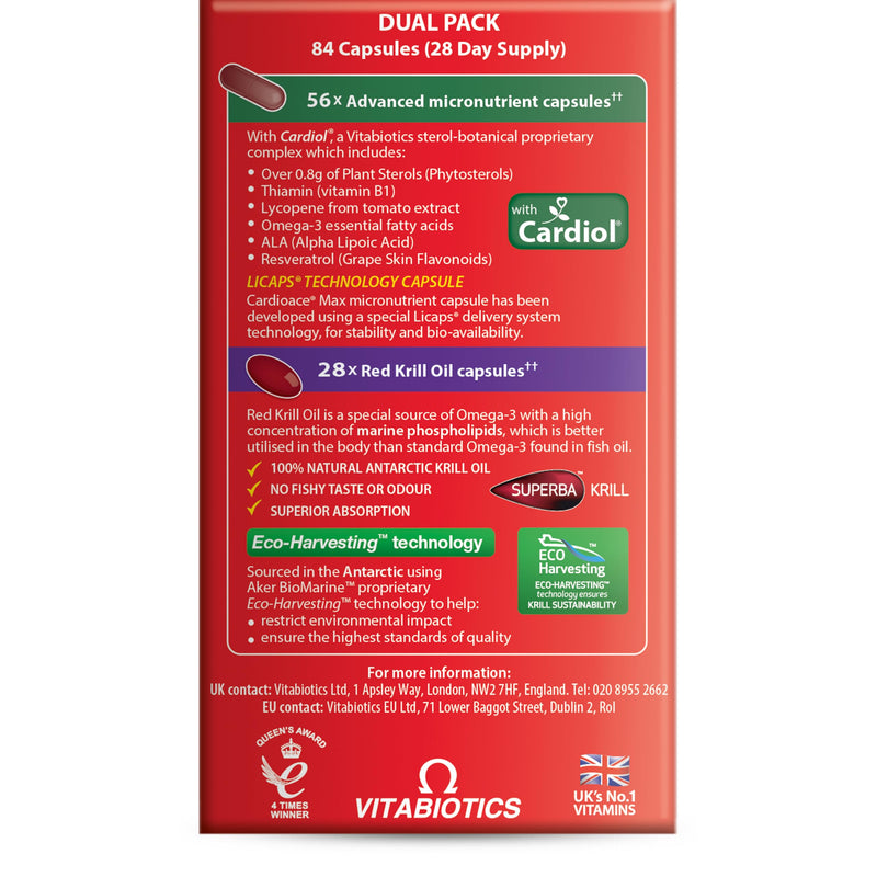 Vitabiotics Cardioace Max. 84 Capsules.