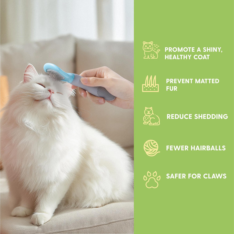 The Cat Ladies Cat Grooming Kit - 5 Piece Brushes Kit - With Comb and Matted Fur Undercoat Deshedding Cat Hair Brush for Long Haired Cats or Short Haired Kittens or Bunny Rabbits - BeesActive Australia