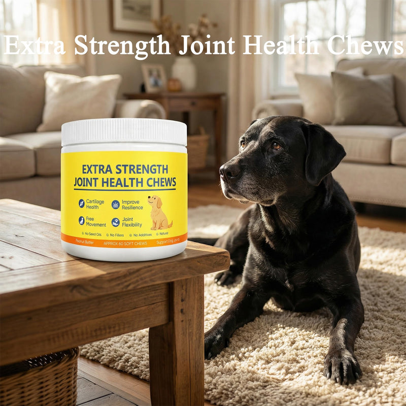 Extra Strength Joint Health Chews, Dog Hip and Joint Supplement, Contains MSM & Collagen Peptides, Promotes Joint Lubrication, Comprehensive Joint Care, 60 Chews (1) 1