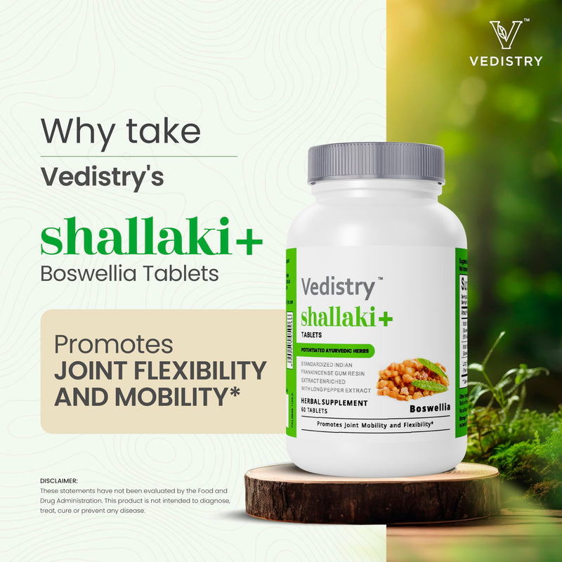 Shallaki Boswellia Serrata Extract Supplements for Women | 700mg Herbal Capsules for Bone and Joint Wellness | Indian Frankincense Supplement | 60 Vegan Tablets