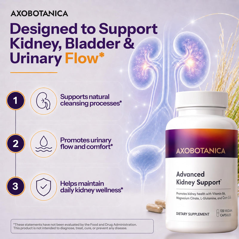 Kidney Cleanse Detox & Repair - Vitamin B6, Magnesium, L-Glutamine & Cornsilk - Kidney Support Supplement, Urinary Flow & Bladder Comfort - 120 Capsules (1 Bottle, 60 Servings)