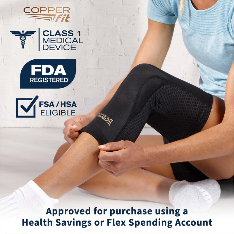 Copper Fit PRO Recovery Knee Compression Sleeve - Breathable, Second Skin Feel - Arthritis, Joint Pain, Circulation - For Men and Women (Medium) Medium - BeesActive Australia