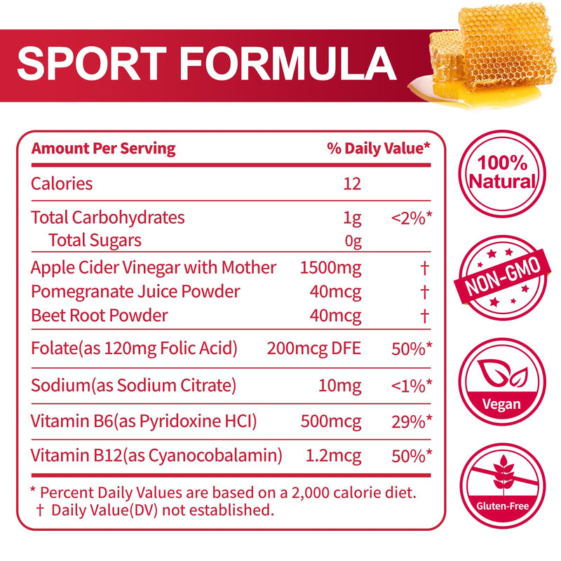 Apple Cider Vinegar Gummies 1500MG, Keto ACV Gummies, 2 Pack | B12 Energy Metabolism Support, Beetroot & Pomegranate, Low-carb, Vegan, Non-GMO, 120 gummies 60 Count (Pack of 2)