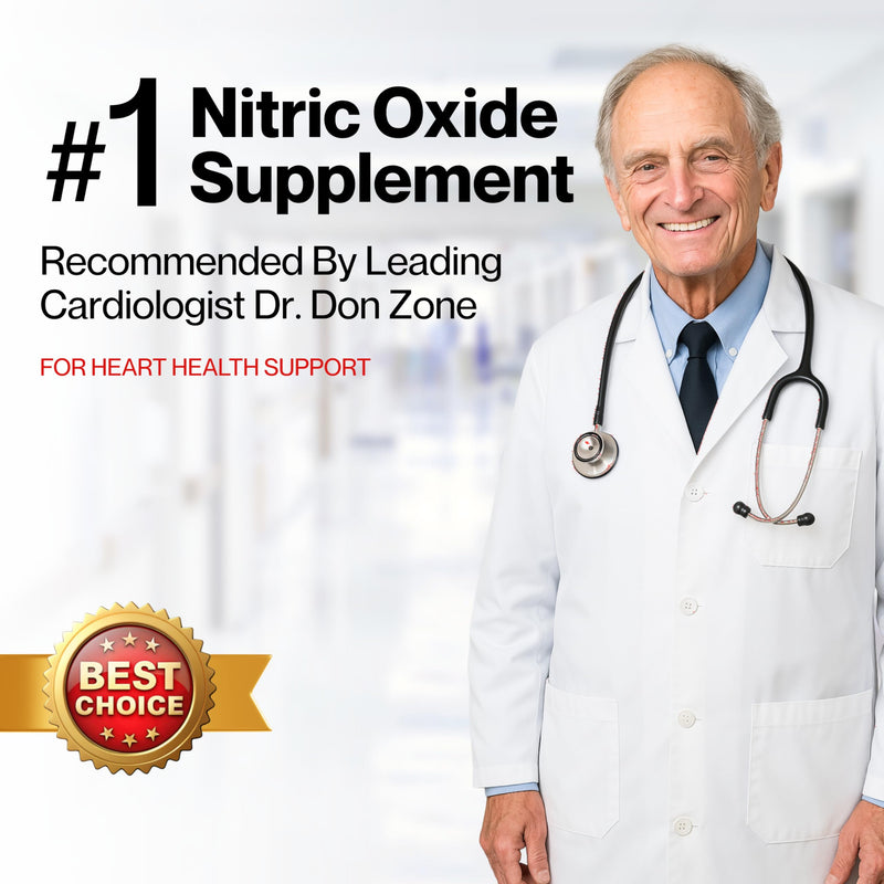 Nitric Oxide Booster Supplement with Magnesium, Zinc, Vitamin B12, Vitamin C & Vitamin D3 | 24-Hour Circulation Support, Energy Boost, Blood Flow & Heart Health | Vegan, Non-GMO (60 Count)