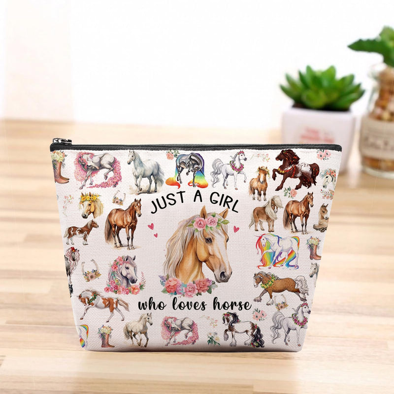 Horses Gifts for Women Horse Makeup Bag Horses Lover Cowgirl Equestrian Travel Bag Cosmetic Pouch Horses Cosmetic Bag Horseshoe Horse Stuff - BeesActive Australia