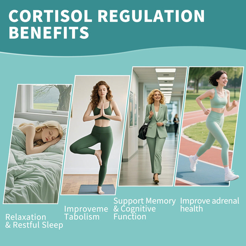 Cortisol Supplements Gummies for Women, Cortisol Reducer w.Ashwagandha Rhodiola Rosea Magnesium L-Theanine Phosphatidylserine Black Peper, Hormone Balanced & Lower Cortisol - 30 Day Vegan Supply 60 Count (Pack of 1)