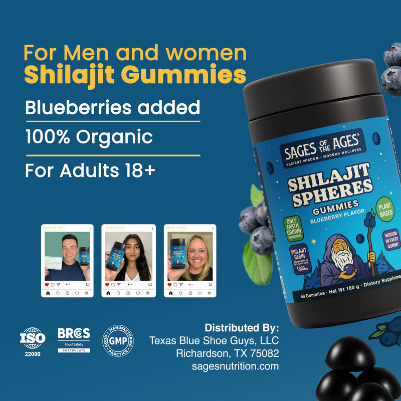 Himalayan Shilajit Gummies for Men & Women ‚Äì 1500mg per Serving ‚Äì Plant-Based, Sugar-Free, 60 Gummies ‚Äì Standardized to 50% Fulvic Acid ‚Äì Blueberry Flavor ‚Äì Vegan, Non-GMO, Gluten-Free Supplement