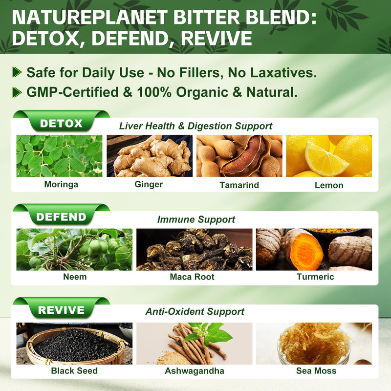 NaturePlanet Soursop Bitters Liquid 5000mg Immune Gut Support Vegan 2 Fl Oz | Soursop Multivitamin, 10 Herbal Bitters Blend, Soursop Extract, Digestive Health, Gluten-Free, Non-GMO, Nature's Heal