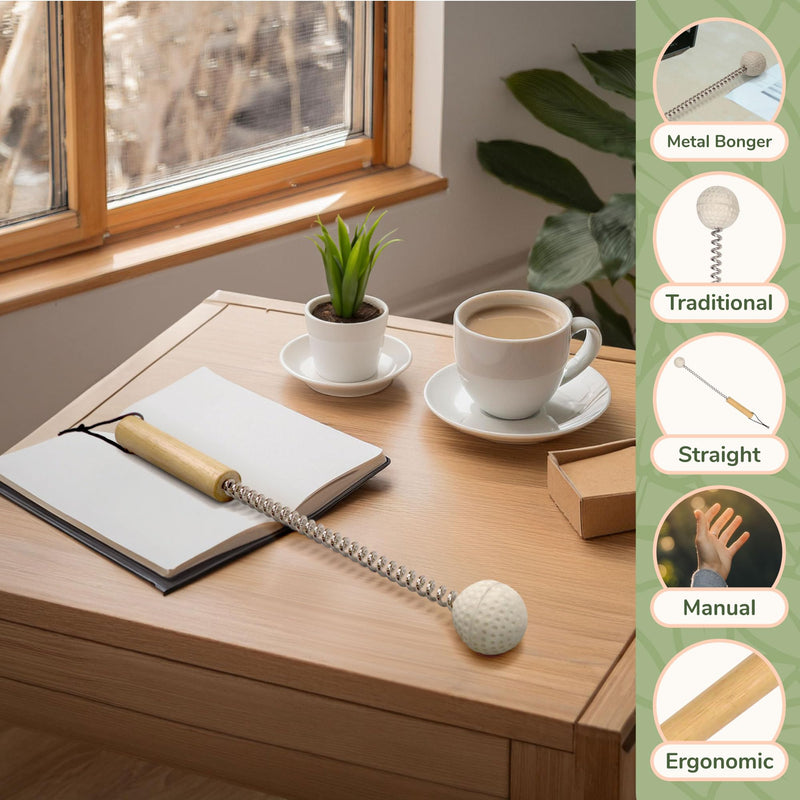BambooMN Bamboo Backscratcher 3X Metal Bonger & Travel Size - 4 Total Units 3 Units 12.5" Bonger