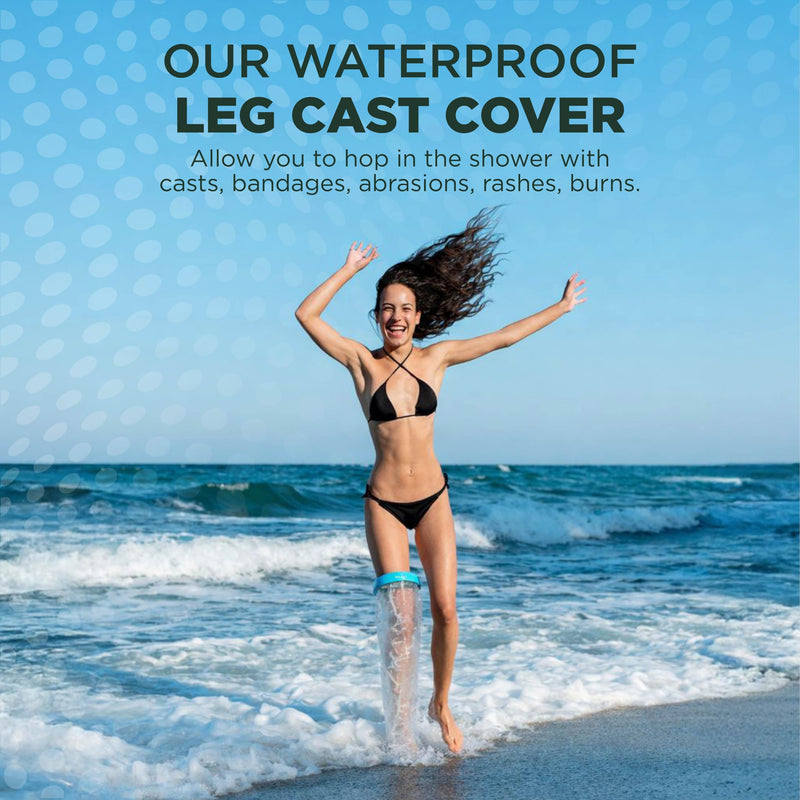100% Waterproof Adult Cast Covers for Shower Leg, Resuable 28" Long,Easy to wear, Cast shower cover leg,foot bag for showering, post surgery waterproof foot boot covers, Plastic bag to cover leg - BeesActive Australia
