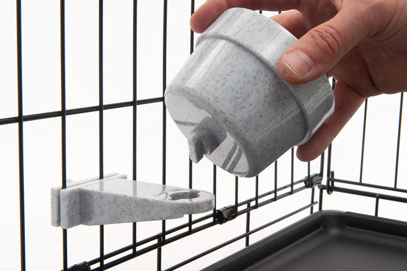 Lixit Quick Lock Removable Dog Kennel Bowls for Wire and Soft Sided Crates (10oz Wire Crate, Granite) 10oz Wire Crate - BeesActive Australia