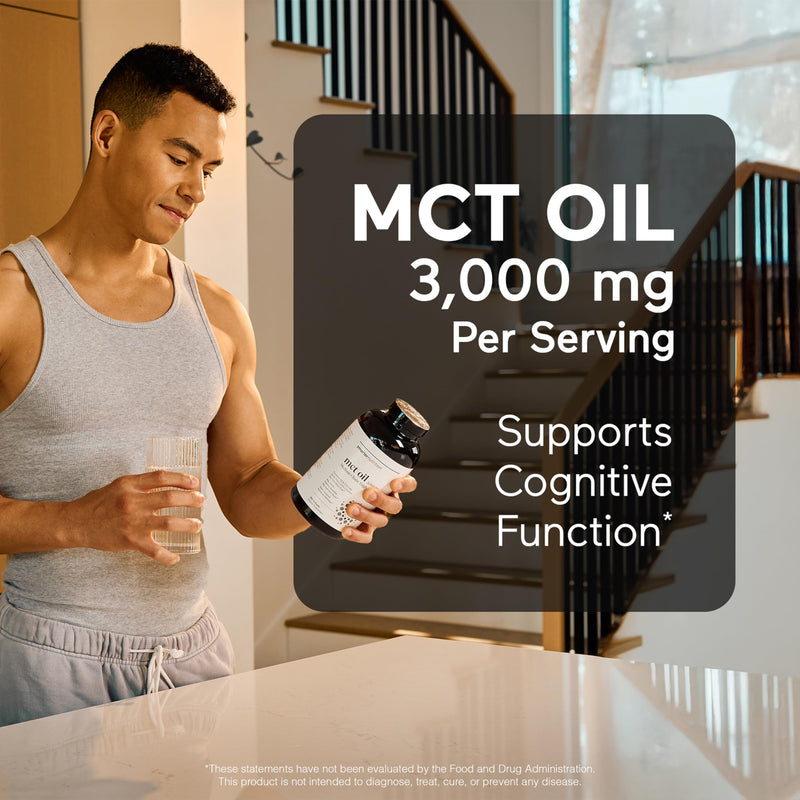 SMARTERNUTRITION MCT Oil Capsules C8 and C10 - Ketogenic Fuel for Brain & Body, Sustained Energy - from Cold-Pressed Coconut, Palm & Gluten-Free, Non-GMO - 90 Count - 30-Day Supply 90 Count (Pack of 1)