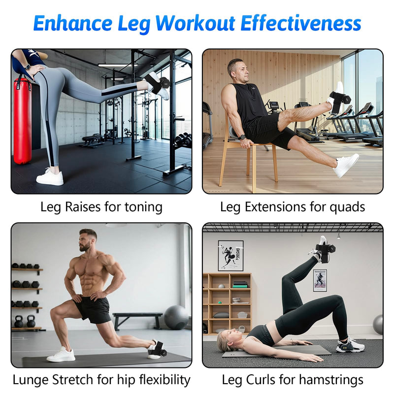 Dumbbell Foot Attachment Adjustable Ankle Weight Straps for Leg Workouts, Tibialis Trainer Hip Flexor Exercises Secure Fit for Hamstring Curls, Leg Extensions Home Gym Training - BeesActive Australia