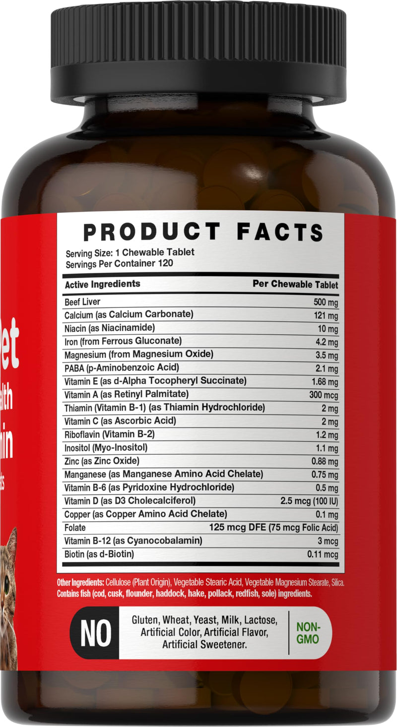 Horbäach Pet Multivitamins for Dogs & Cats | 120 Chewable Tablets | Health Support Supplement | Non-GMO, Gluten Free | by River & RULA - PawsPlanet Australia