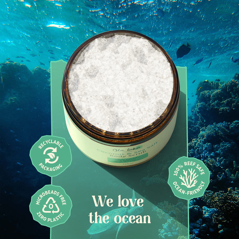 Coconut and Dead Sea Salt Body Scrub - Body Scrub Exfoliator, Scrubs & Body Treatments with Hyaluronic Acid & Vitamin E, Exfoliating Body Scrub to Moisturize & Remove Dead Skin, Exfoliating Scrub - BeesActive Australia
