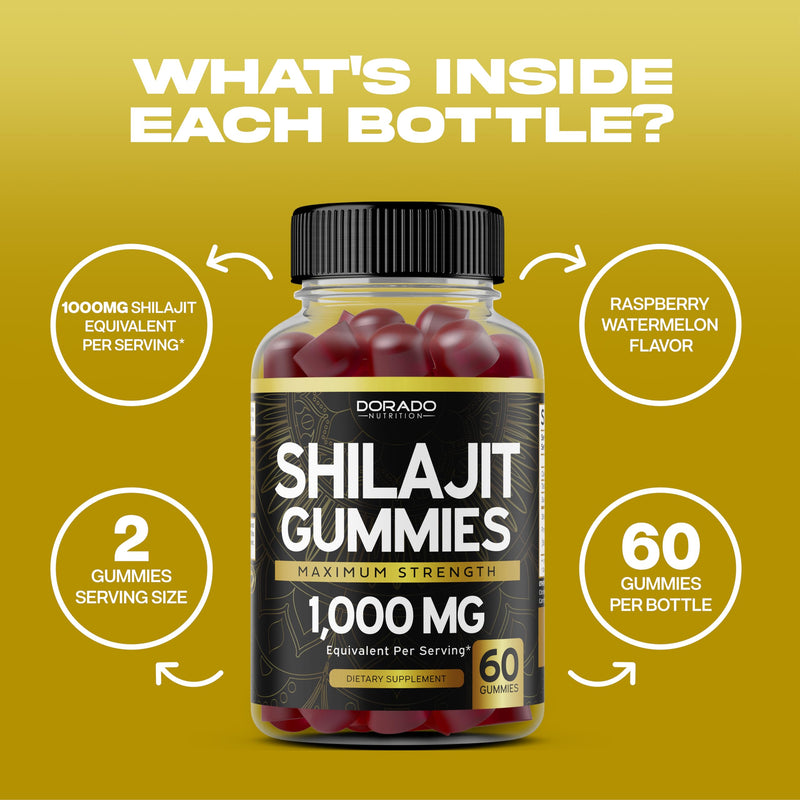 Shilajit Gummies (60 Count) Shilajit for Men & Women - Himalayan Shilajit - Pure Shilajit Gummies for Men - Delicious Raspberry Watermelon Flavor - 3rd Party Tested - Vegan & Non-GMO - USA Made - BeesActive Australia