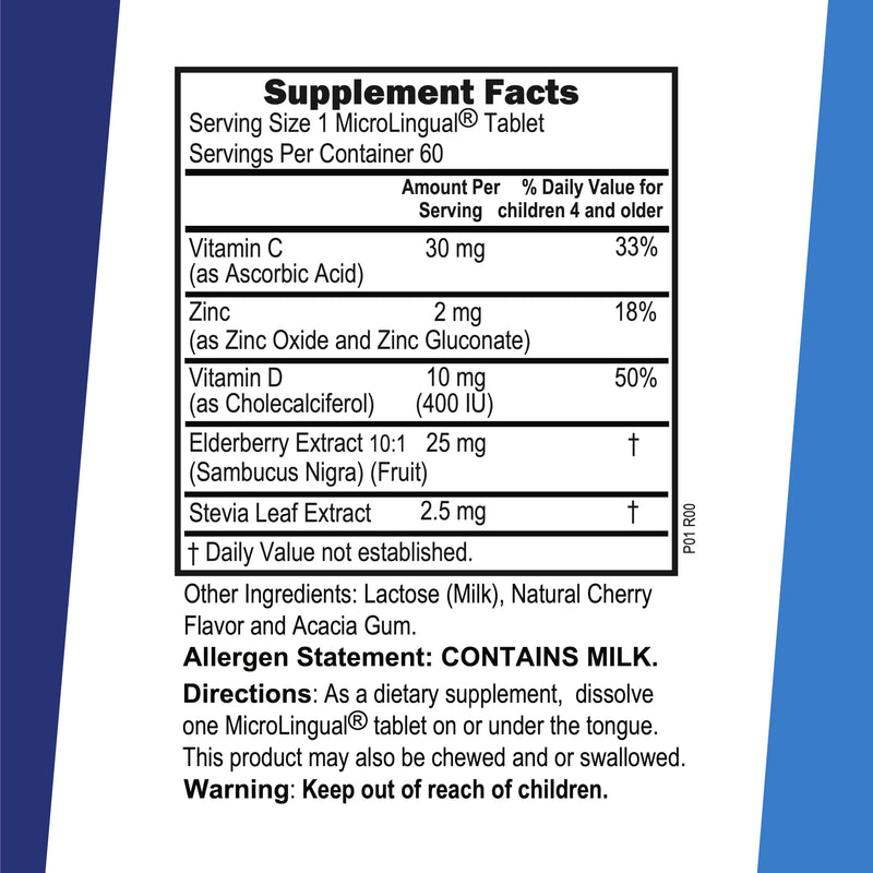 Superior Source Kid's Immune Clean Melts - Immunity Support Supplement - Contains Vitamin C, Vitamin D3, Zinc & Elderberry Extract - Non-GMO & Gluten-Free - 60 MicroLingual Dissolvable Tablets