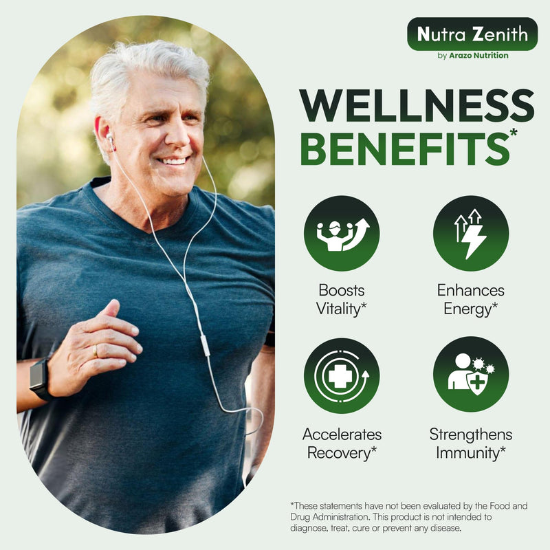 AKG Anti-Aging & Energy Boost Supplement with Vitamin B6, Vitamin C & L-Arginine – 60 Capsules for Youthful Skin, Cellular Renewal & Vitality Support
