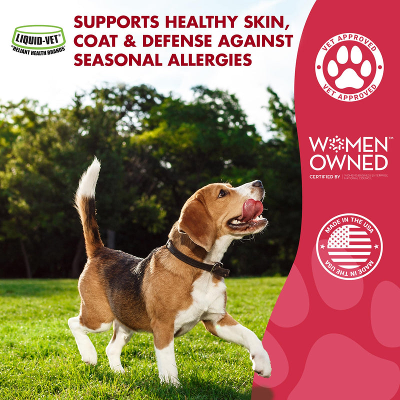 LIQUID-VET K9 Itch & Allergy Advanced Formula, AntiItch & Allergy Support with Omega3s Fish Oil, MSM, Vitamin E, and Hyaluronic Acid Dog Care Essentials for Dry, Sensitive Skin Unflavored 16