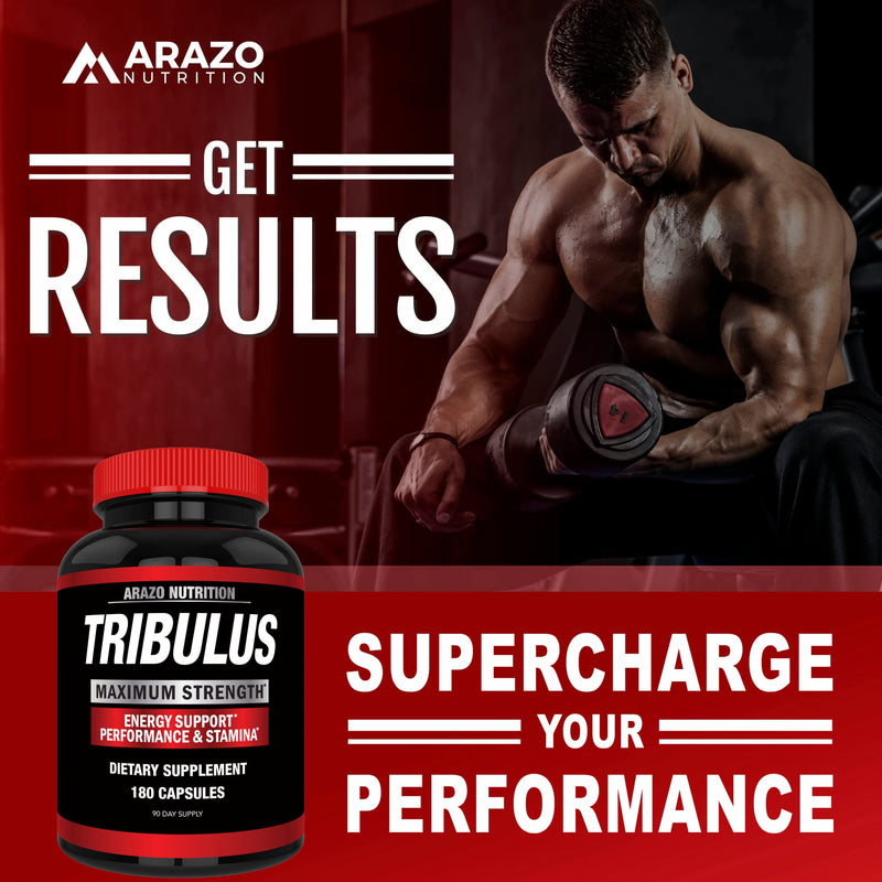 Arazo Nutrition Tribulus Terrestris 1500mg Extract Powder – 180 Capsules - Energy Booster with Estrogen Blocker - BeesActive Australia