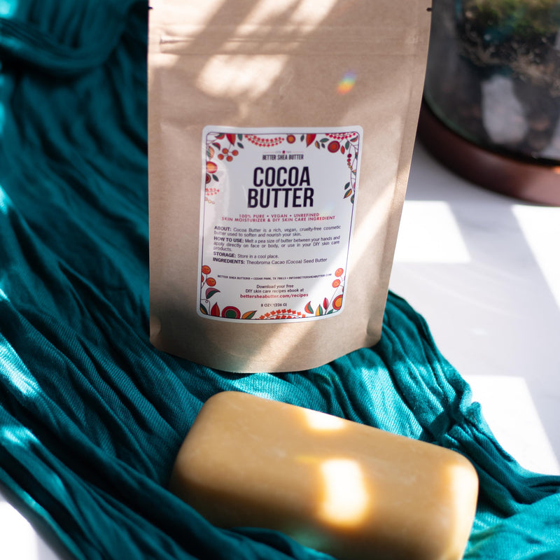 Better Shea Butter Cocoa Butter - 8 oz Block, Deeply Moisturizes Skin, Diminishes Scars, Stretch Marks, Soothes Dry Skin Bar 8 Ounce (Pack of 1) - BeesActive Australia