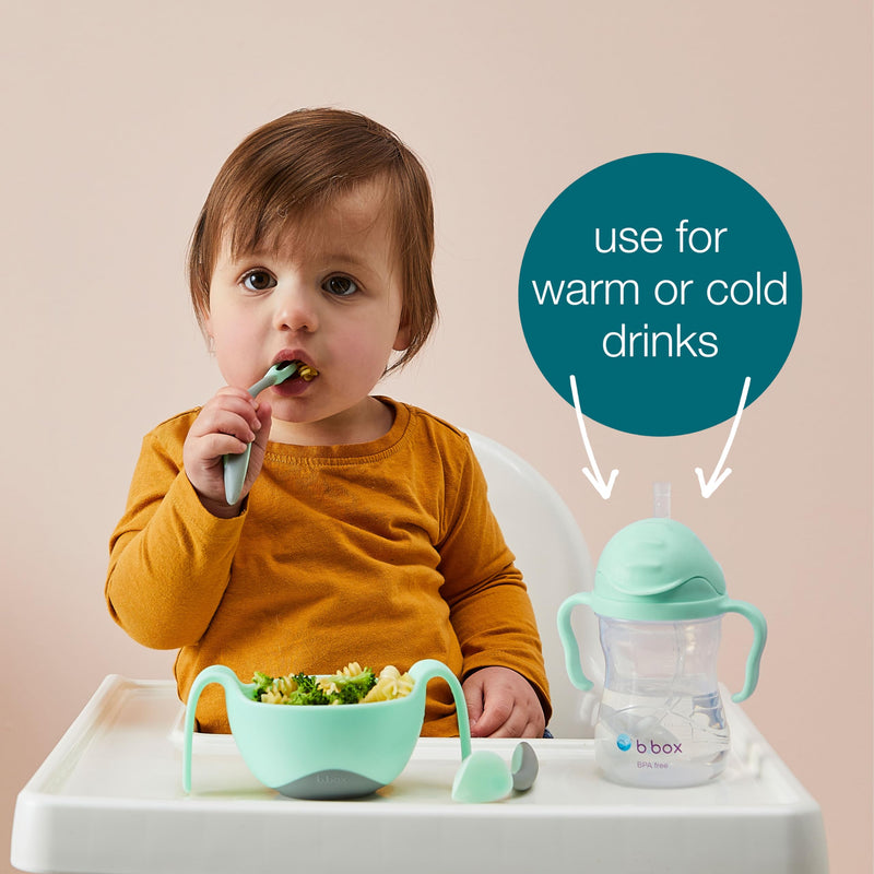 b.box Sippy Cup with Weighted Straw, Leak & Spill Proof, Easy Grip, BPA Free, Dishwasher Safe, Sip from Any Angle. Ideal for Babies 6m+ to Toddlers. (Blush, 8oz) Blush