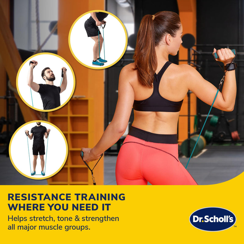 Dr. Scholl's Resistance Band W/Door Anchor (Light Resistance 10lb) - Balance, Stability, Joint Rehabilitation, Muscle Pain, Injuries, Arthritis 15lb - BeesActive Australia