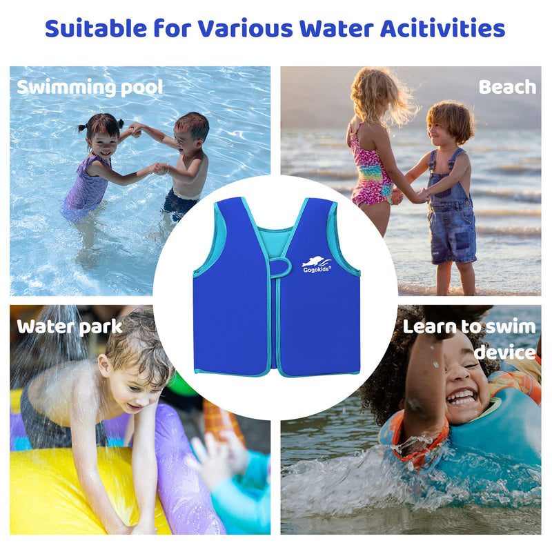 Vine Kids Swim Vest Toddler Learn to Swim Floatation Jackets Training Vest for Boys Girls Blue 5-8 Years - BeesActive Australia