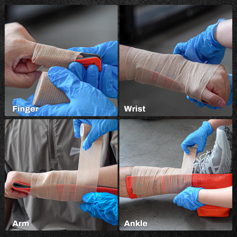 RHINO RESCUE First Aid Splint 36" X 4.3" Orange-Gray, Keep Bones in Position (6, Splint Bundle) Bundle Kit