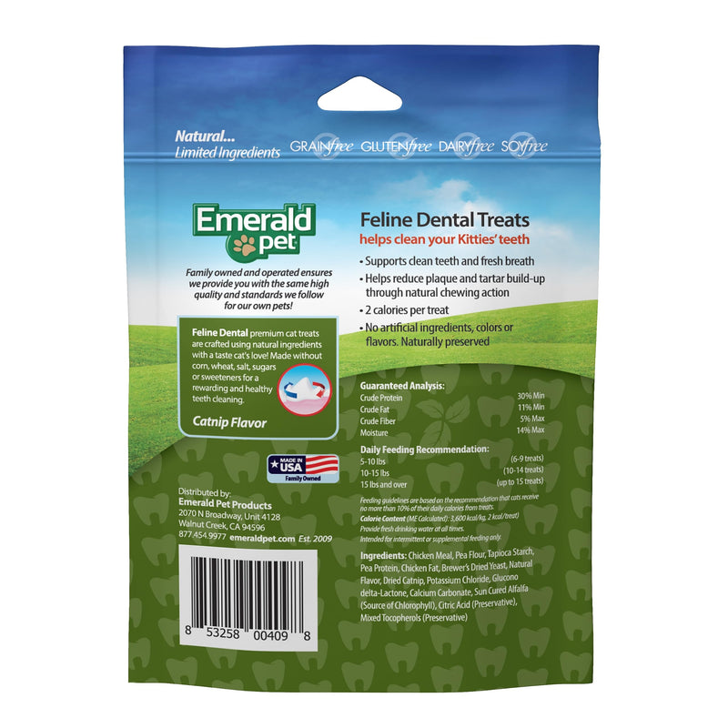 Feline Dental Treats — Tasty and Crunchy Cat Dental Treats Grain Free — Natural Dental Treats to Clean Cat Teeth, Freshen Cat Breath, and Reduce Plaque and Tartar Buildup — Catnip Treats, 3 oz - PawsPlanet Australia