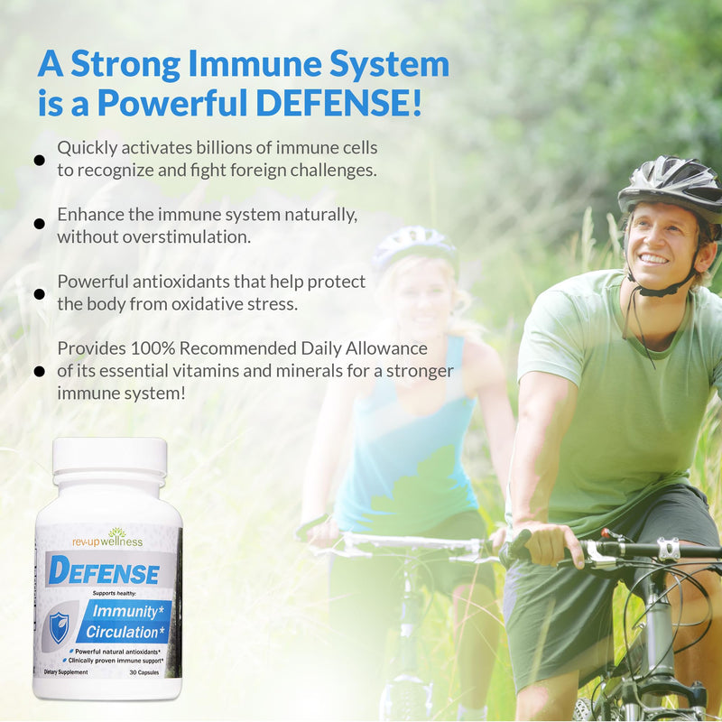 Defense - Daily Immune Support Supplement, with Natural and Clinically Proven Immune Wellmune Beta Glucan, Antioxidants and Essential Minerals, 30 Capsules