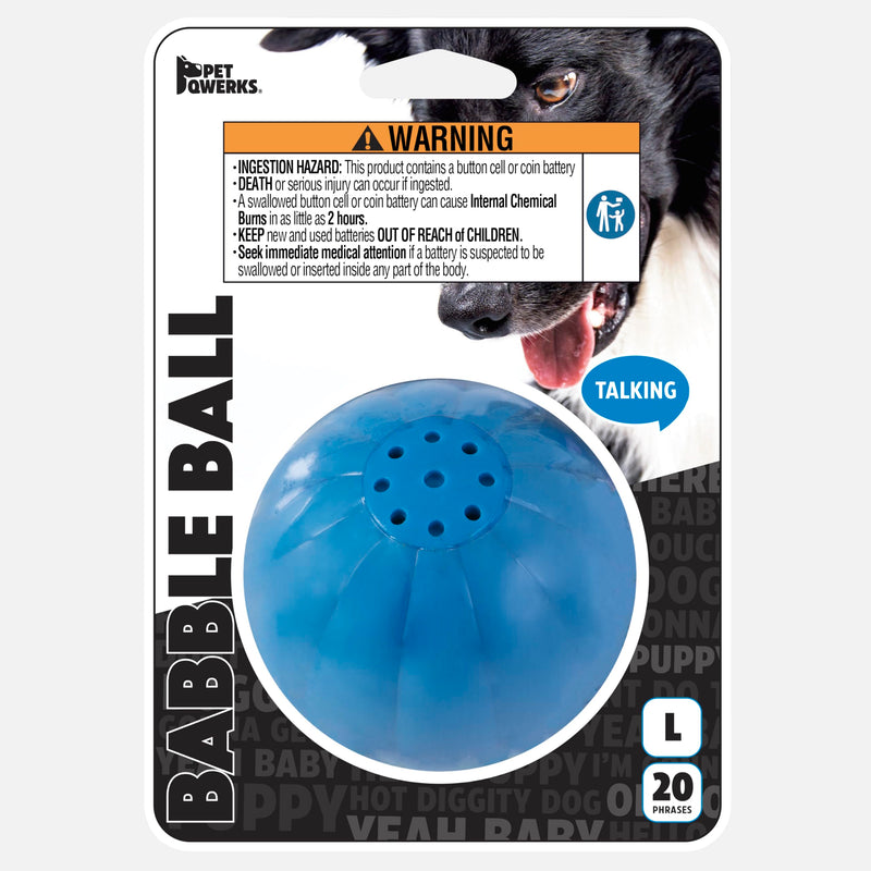 Pet Qwerks Talking Babble Ball - Interactive Chew Dog Toy - Large - BeesActive Australia