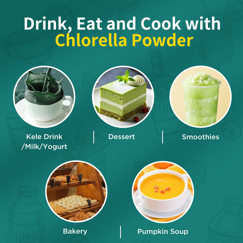 Chlorella Powder Natural- Chlorophyll Powder, Supports Immune System & Liver Function, Keep Youth, Vegan, Rich in Vegan Protein and Vitamins, 10 oz. 9.99 Ounce (Pack of 1)