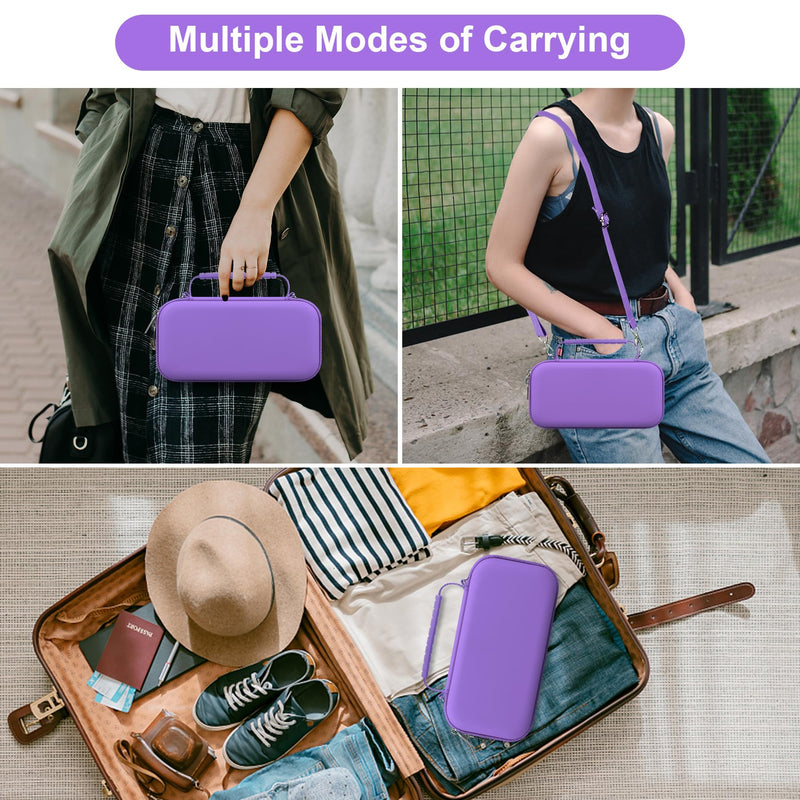 Canboc Carrying Case for Asthma Inhaler, Handheld Spacer for Adults, Mask, Inhaler Spacer Bag with Removable Shoulder Strap, Mesh Pocket fit Medicine or Essentials, Purple (Case Only) Z-Purple+Purple - BeesActive Australia