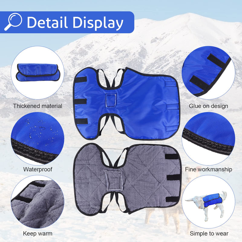 2 Pack Blue Goat Blanket for Winter Goat Coat Cold Weather Waterproof Windproof Goat Jacket Blanket to Keep Goat Warm Lamb Coat with Straps Thickened Belly Protection - BeesActive Australia
