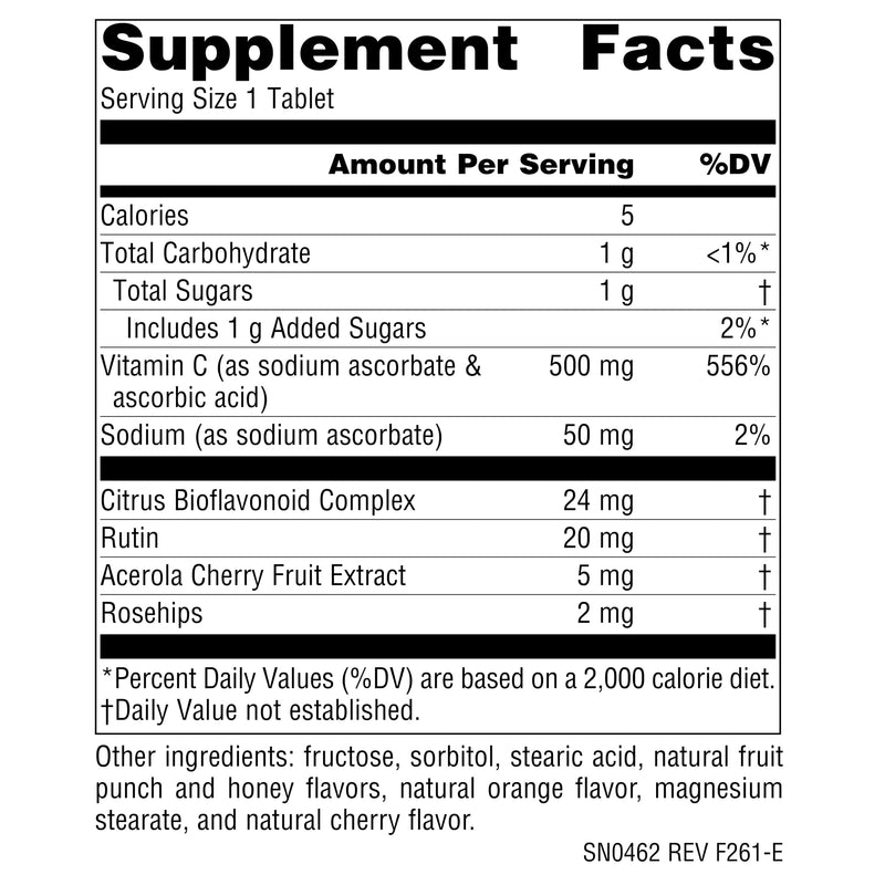 Source Naturals Acerola Cherry Chewable C, 500 mg - 100 Tablets | Fruit Flavor | Antioxidant Immune Support | Contains Wheat and Soy* 100 Count (Pack of 1)