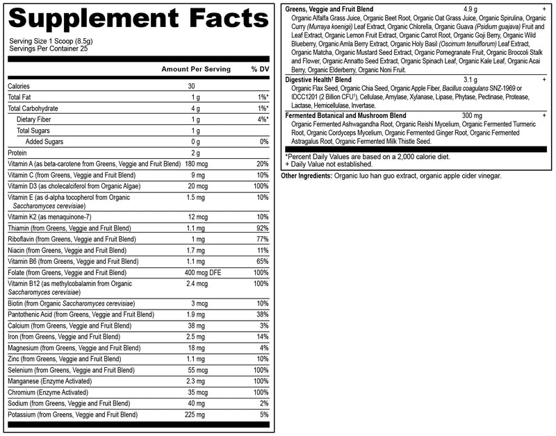 Ancient Nutrition Organic Multivitamin Supergreens Powder, 7.5 OZ 25 Servings (7.5 Ounce)
