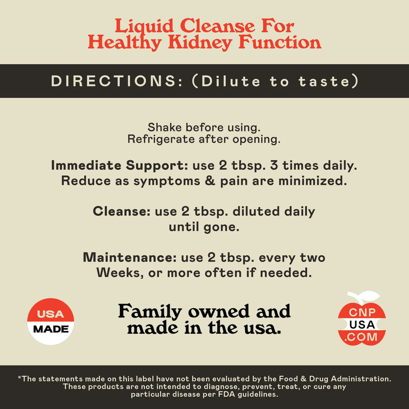 CNP | Kidney Complete Liquid 12oz - ACV Lemon, Chanca Piedra Cleanse Aid | Kidney support liquid with apple cider vinegar, lemon, chanca piedra, beet, citric acid and vitamin C for cleanse routines 12 Fl Oz (Pack of 1)