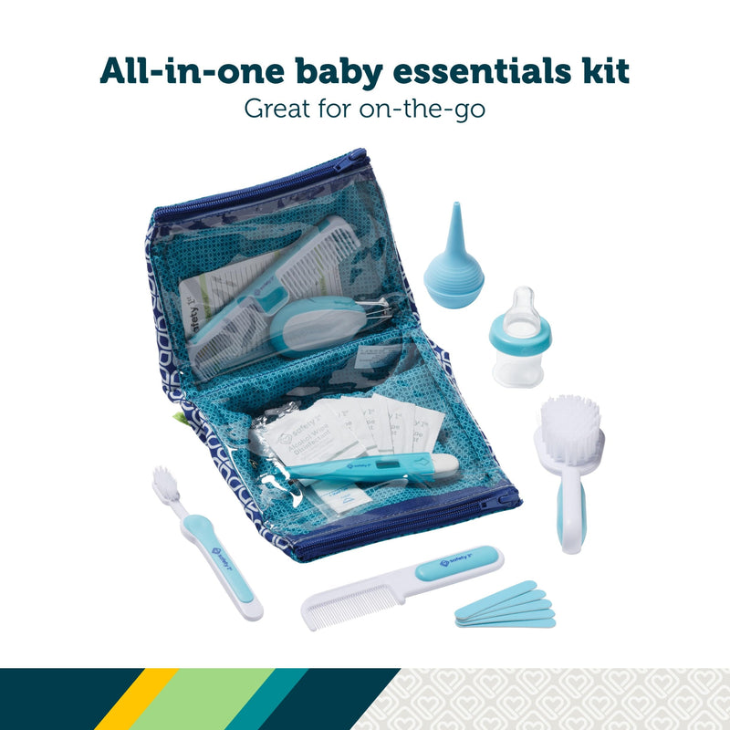 Safety 1st Deluxe Baby Healthcare and Grooming Kit, Arctic Blue, Newborn Baby Essentials, One Size, 25 Pieces 25 Piece Set