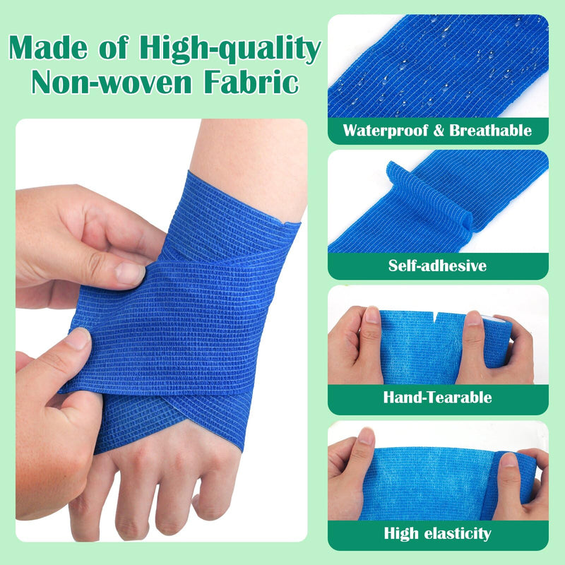 YSWOVUO 12 rolls of self-adhesive bandage, 7.5 cm x 4.5 m adhesive bandage, self-adhesive, non-woven fabric self-adhesive bandage, elastic bandage for stretch athletes, wrist, ankle, pet 7.5 cm x 4.5 m - BeesActive Australia