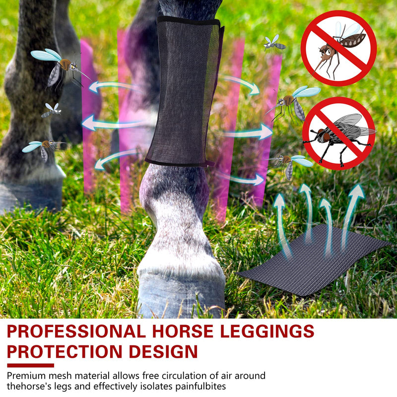 Mesh Fly Boots for Horses,Loose Horse Leggins for Reducing Stomping,Stress & Fatigue Leg Wraps Protective Gear Set of 4 Medium Small¡­ Deep blue - BeesActive Australia