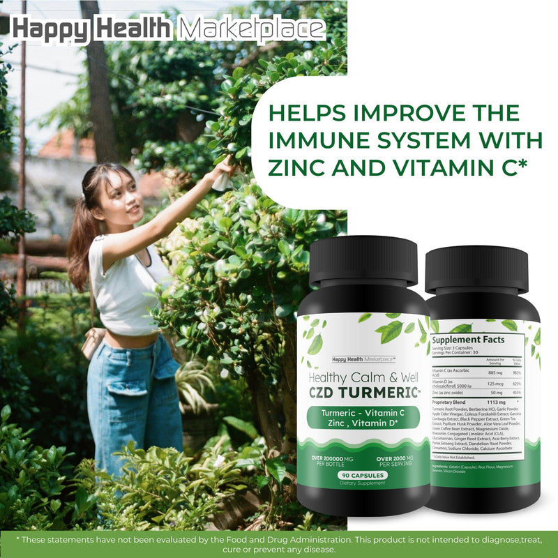 Healthy Calm & Well CDZ Gummies Capsules - Our Best CDZ Supplement Vitamin C D and Zinc - Turmeric Vitamin C D Zinc Magnesium - Our Best Calmwell Cdc Gummies Capsules Zinc Vitamin C Vitamin D Turmeric