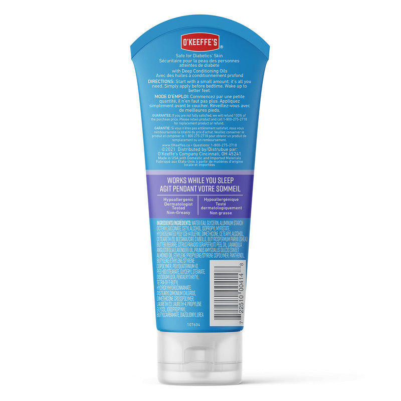 O'Keeffe's Working Hands Night Treatment Hand Cream and Healthy Feet Night Treatment Foot Cream, 7 Ounce Tube
