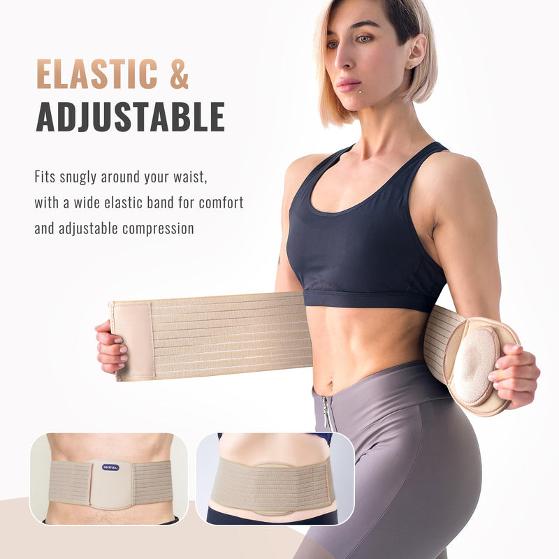 Umbilical Hernia Belt | Abdominal Hernia Belt for Men & Women | Belly Button Umbilical Hernia Binder w/ 1 Hernia Compression Pads | Ventral, Epigastric & Post Surgery Support Belts Large - BeesActive Australia